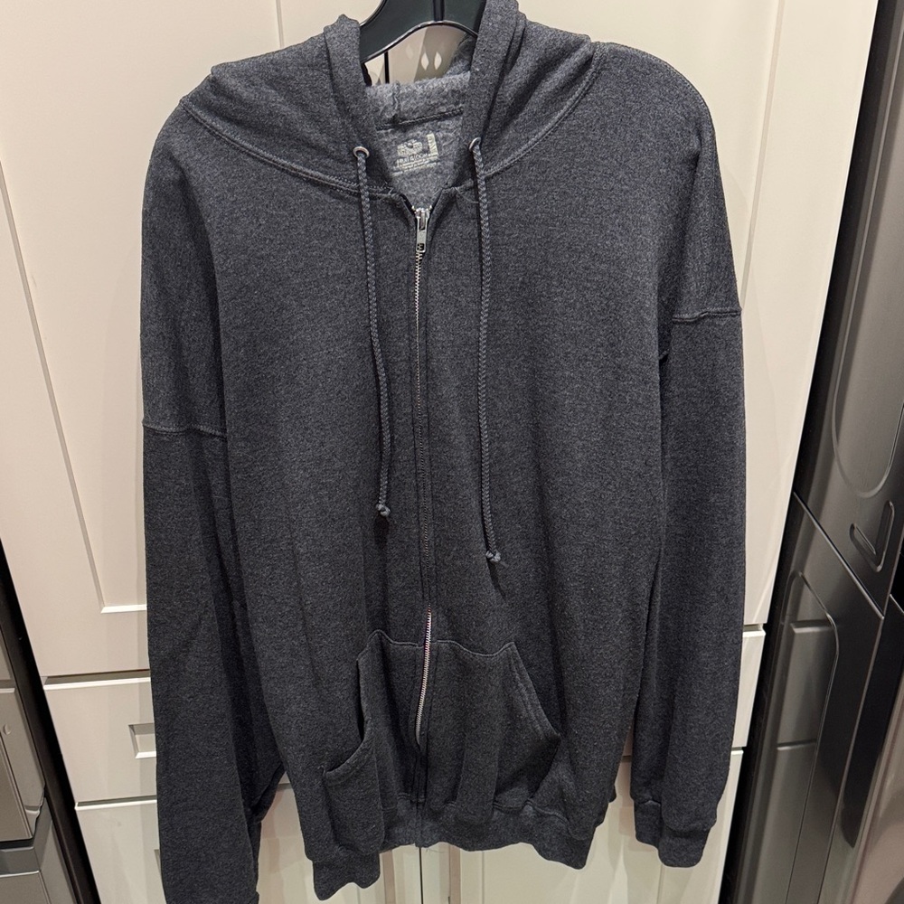 Fruit of the Loom Men's Dark Gray Zip-Up Hoodie